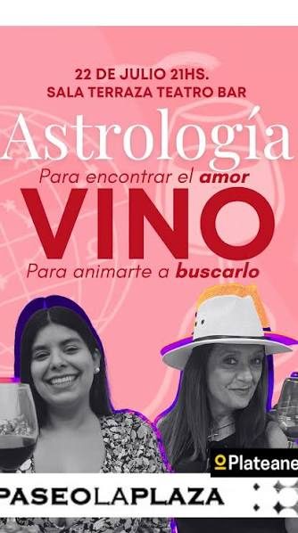 Afiche de Astrologia y vino - astrologia para encontrar el amor y vino para animarte a buscarlo